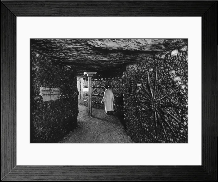 Framed Print : The Catacombs, Paris, 1931. Artist: Ernest Flammarion Framed Print : The Catacombs, Paris, 1931. Artist: Ernest Flammarion