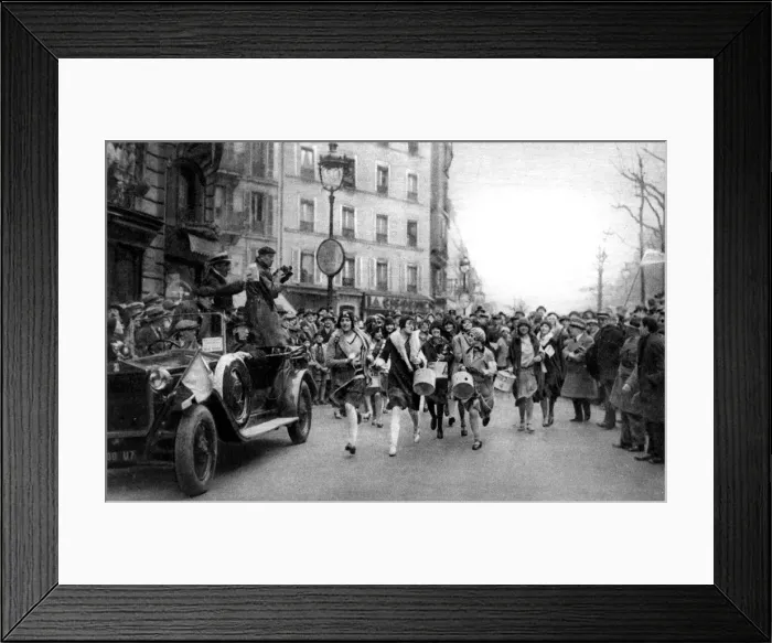 Framed Print : Walking match of midinettes, Paris, St Catherines Day, 1931. Artist: Ernest Flammarion Framed Print : Walking match of midinettes, Paris, St Catherines Day, 1931. Artist: Ernest Flammarion
