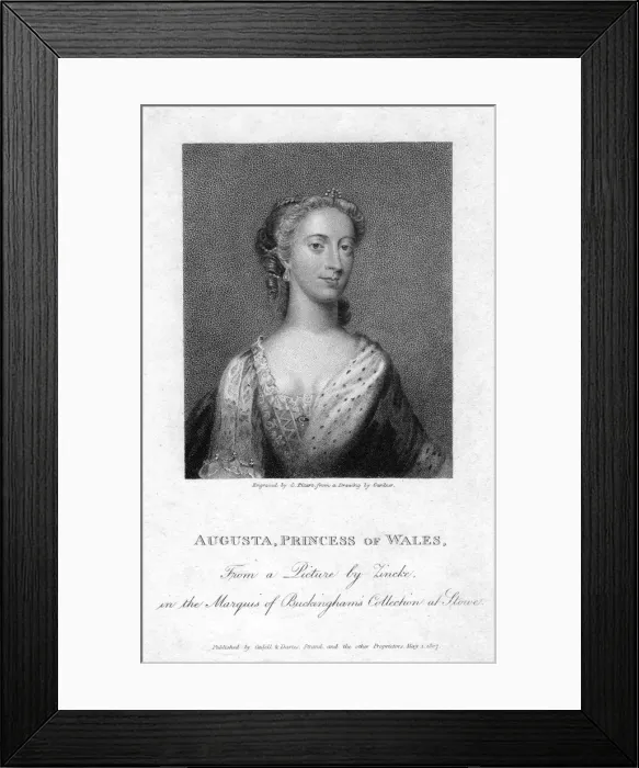 Framed Print : Augusta, Princess of Wales, (1807). Artist: Zincke Framed Print : Augusta, Princess of Wales, (1807). Artist: Zincke