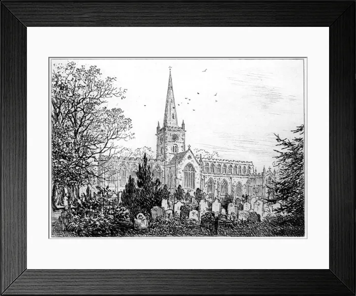Framed Print : Stratford church as seen from the north, Stratford-upon-Avon, Warwickshire, 1885. Artist: Edward Hull Framed Print : Stratford church as seen from the north, Stratford-upon-Avon, Warwickshire, 1885. Artist: Edward Hull