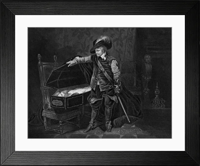 Framed Print : Cromwell viewing the dead body of Charles I, 1649, (19th century). Artist: J Rogers Framed Print : Cromwell viewing the dead body of Charles I, 1649, (19th century). Artist: J Rogers