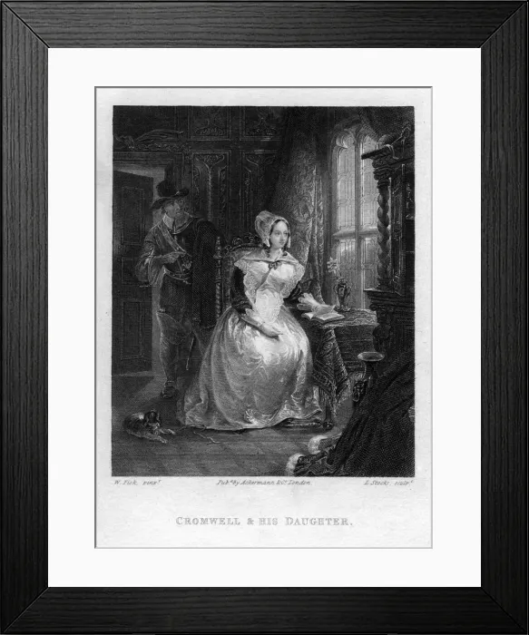 Framed Print : Cromwell and his Daughter, (19th century). Artist: Lumb Stocks Framed Print : Cromwell and his Daughter, (19th century). Artist: Lumb Stocks