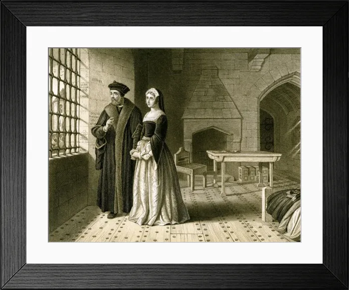 Framed Print : Sir Thomas More (1478-1535) and his daughter, Margaret, 19th century. Artist: R Anderson Framed Print : Sir Thomas More (1478-1535) and his daughter, Margaret, 19th century. Artist: R Anderson