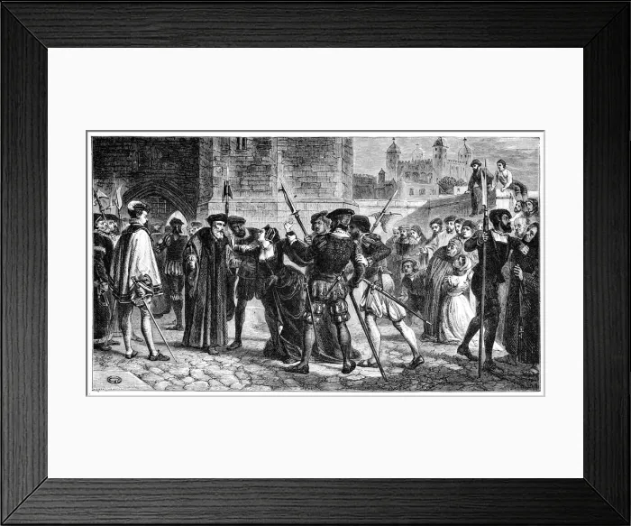 Framed Print : The meeting of Sir Thomas More (1478-1535) and his daughter, Margaret, 19th century Framed Print : The meeting of Sir Thomas More (1478-1535) and his daughter, Margaret, 19th century
