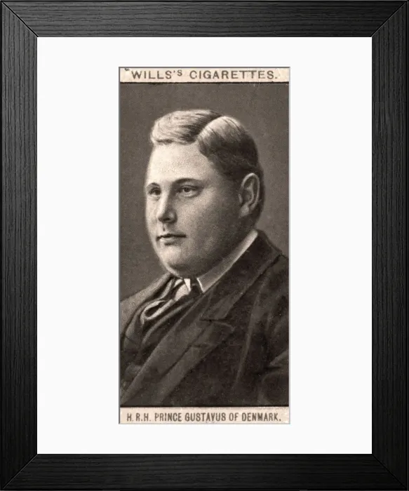 Framed Print : H. R. H Prince Gustavus of Denmark, 1908. Artist: WD & HO Wills Framed Print : H. R. H Prince Gustavus of Denmark, 1908. Artist: WD & HO Wills