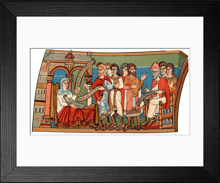 Framed Print : Naming of St John the Baptist, 12th century, (1892) Framed Print : Naming of St John the Baptist, 12th century, (1892)