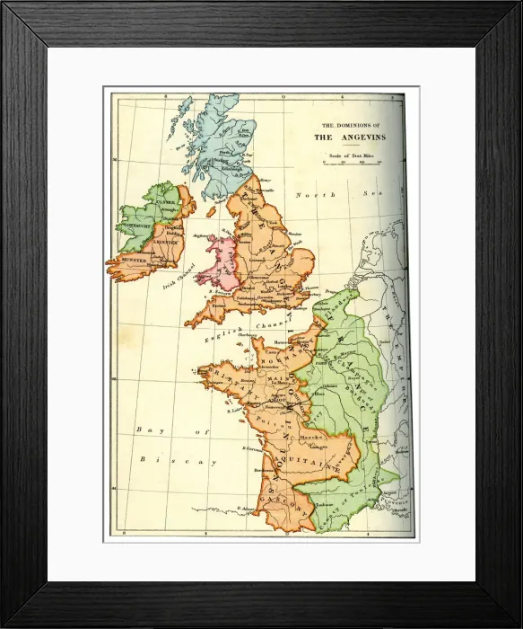 Framed Print : The dominions of the Angevins, 1892 Framed Print : The dominions of the Angevins, 1892