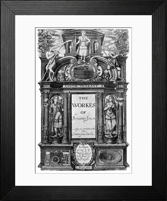 Framed Print : Title page of the works of Ben Jonson, 1616 (1893) Framed Print : Title page of the works of Ben Jonson, 1616 (1893)