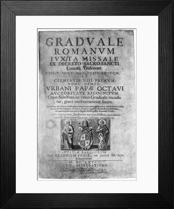 Framed Print : Title page of a Missal given by James II to John Brenan, 1894 Framed Print : Title page of a Missal given by James II to John Brenan, 1894