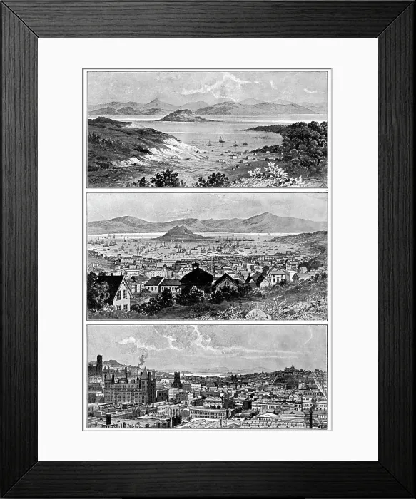 Framed Print : San Francisco in November, 1848, 1858 and the end of the 19th century, (1901) Framed Print : San Francisco in November, 1848, 1858 and the end of the 19th century, (1901)