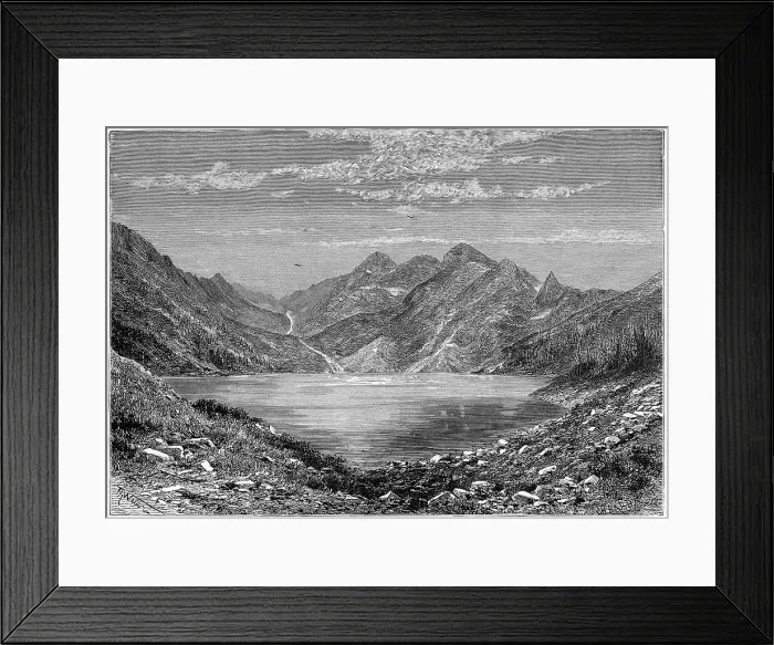 Framed Print : The Fish Lake, Switzerland, 1879. Artist: Weber Framed Print : The Fish Lake, Switzerland, 1879. Artist: Weber