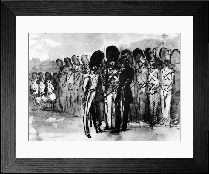 Framed Print : On Parade, (1930). Artist: Constantin Guys Framed Print : On Parade, (1930). Artist: Constantin Guys