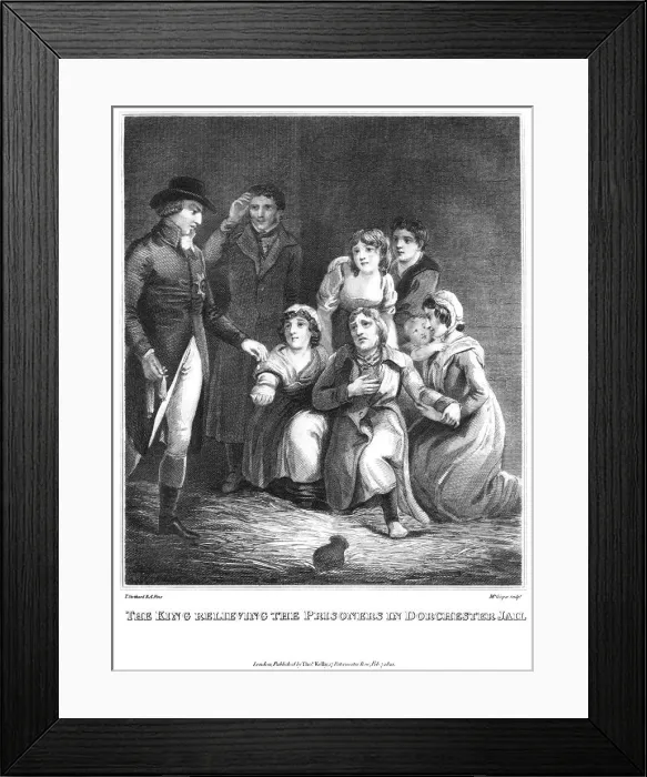 Framed Print : The king relieving the prisoners in Dorchester jail, 1820. Artist: Cooper Framed Print : The king relieving the prisoners in Dorchester jail, 1820. Artist: Cooper