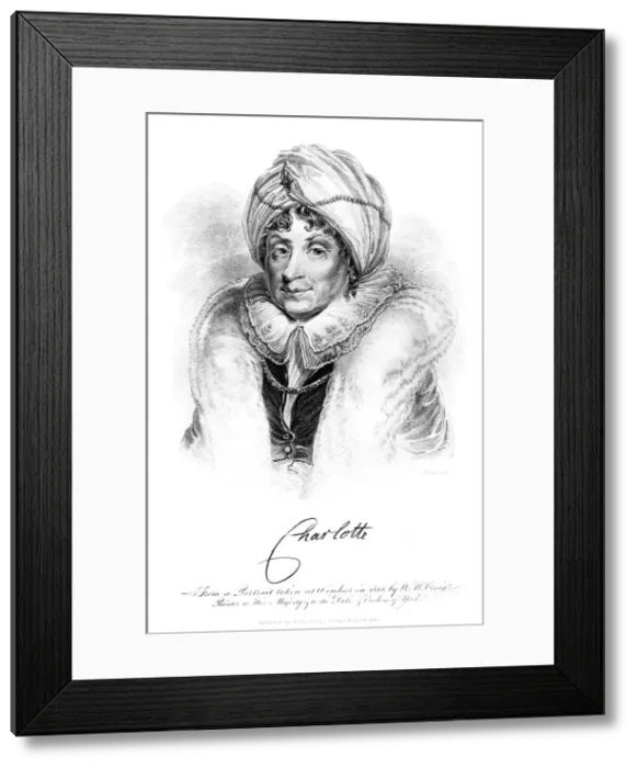 Framed Print : Queen Charlotte, 1820. Artist: R Hicks Framed Print : Queen Charlotte, 1820. Artist: R Hicks