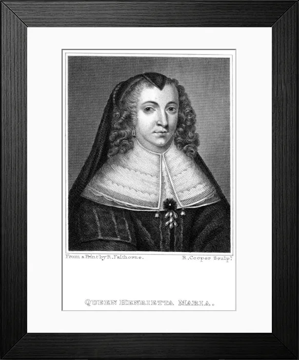 Framed Print : Henrietta Maria (1609-1669). queen consort to King Charles I (1600-1649), 19th century. Artist: R Cooper Framed Print : Henrietta Maria (1609-1669). queen consort to King Charles I (1600-1649), 19th century. Artist: R Cooper