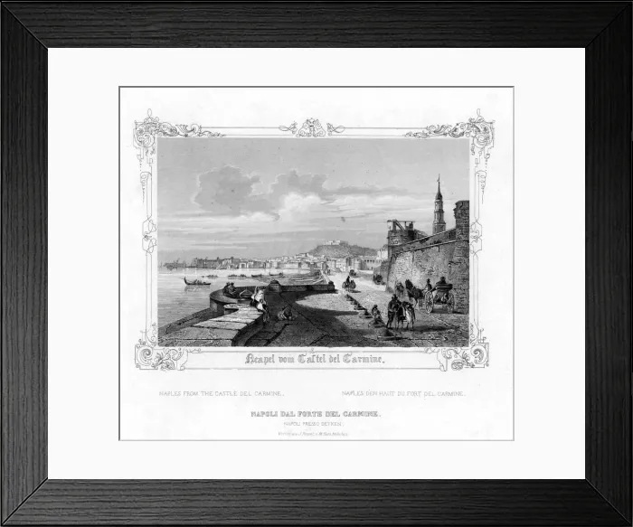 Framed Print : Naples from the Carmine Castle, Italy, 19th century. Artist: J Poppel Framed Print : Naples from the Carmine Castle, Italy, 19th century. Artist: J Poppel