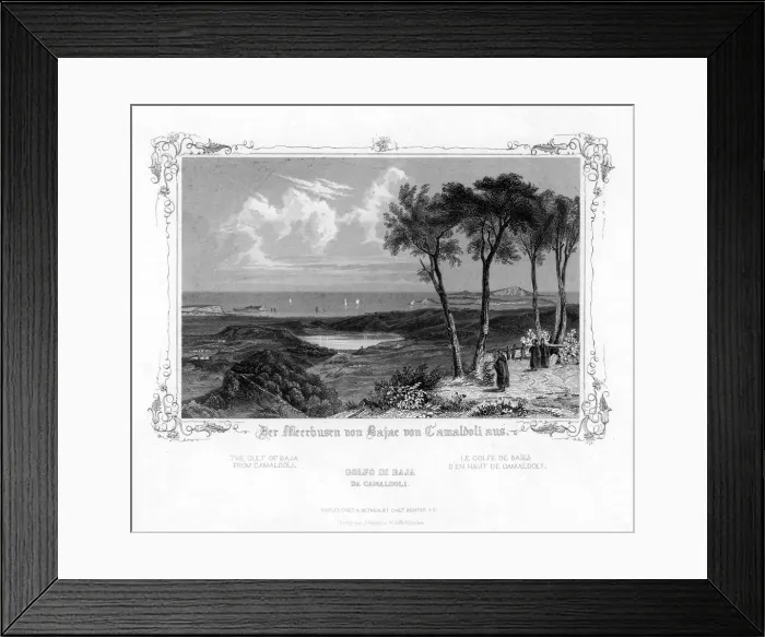 Framed Print : The Gulf of Baja from Camaldoli, Italy, 19th century. Artist: J Poppel Framed Print : The Gulf of Baja from Camaldoli, Italy, 19th century. Artist: J Poppel