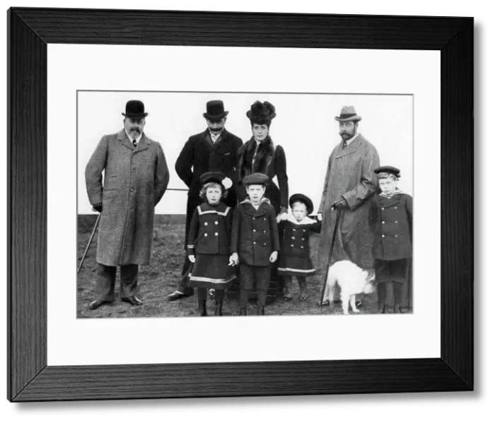Framed Print : King Edward, the Kaiser, Queen Alexandra and King George, c1903 (1935) Framed Print : King Edward, the Kaiser, Queen Alexandra and King George, c1903 (1935)