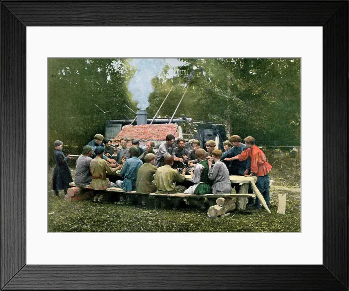 Framed Print : Workmens canteen in a village, Russia, c1890. Artist: Gillot Framed Print : Workmens canteen in a village, Russia, c1890. Artist: Gillot