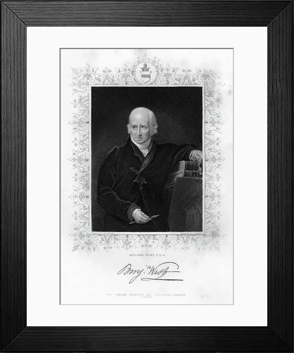 Framed Print : Benjamin West (1738-1820), Anglo-American painter, 19th century. Artist: John Jenkins Framed Print : Benjamin West (1738-1820), Anglo-American painter, 19th century. Artist: John Jenkins