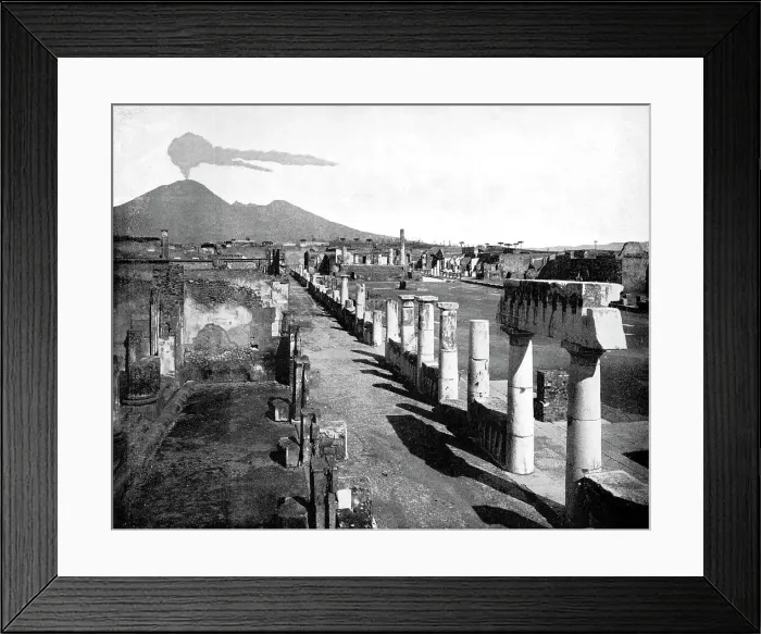 Framed Print : The Forum, Pompeii, Italy, 1893. Artist: John L Stoddard Framed Print : The Forum, Pompeii, Italy, 1893. Artist: John L Stoddard