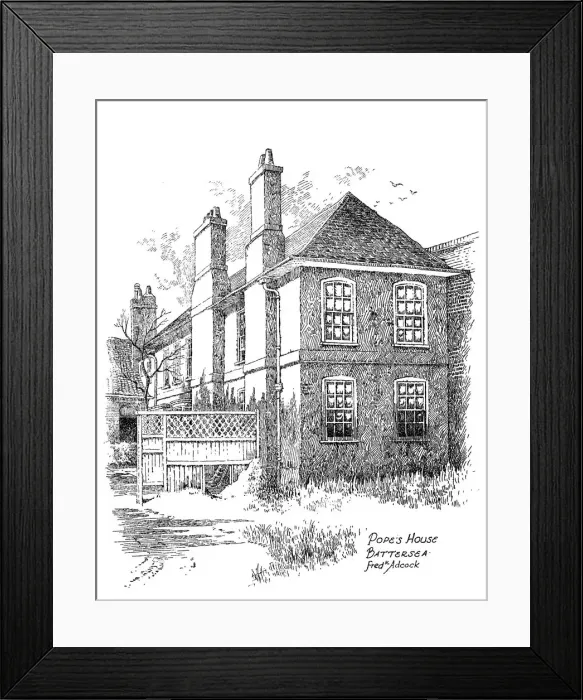 Framed Print : Alexander Popes house, Battersea, London, 1912. Artist: Frederick Adcock Framed Print : Alexander Popes house, Battersea, London, 1912. Artist: Frederick Adcock
