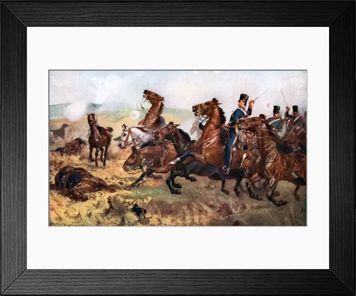 Framed Print : Battle of Balaclava, 25th October 1854, (c1920). Artist: John Charlton Framed Print : Battle of Balaclava, 25th October 1854, (c1920). Artist: John Charlton