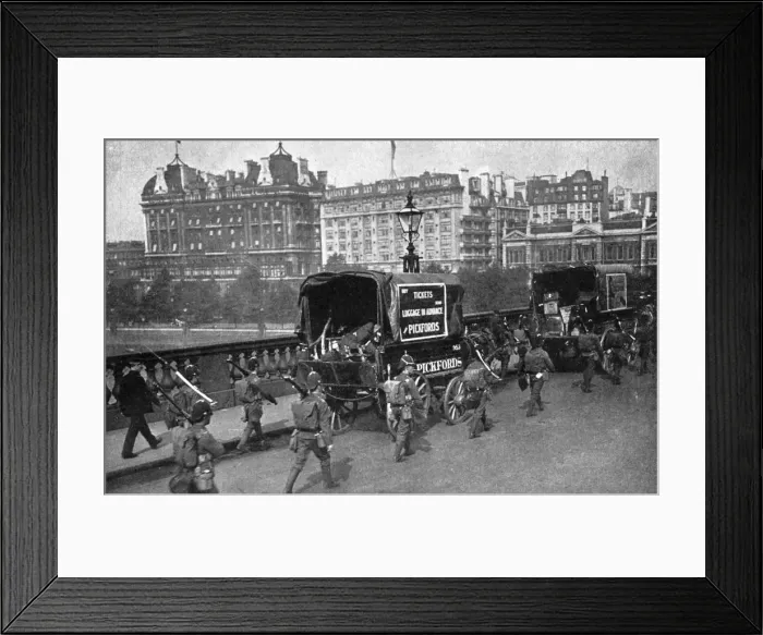 Framed Print : The railway strike of 1911, London, (c1920) Framed Print : The railway strike of 1911, London, (c1920)