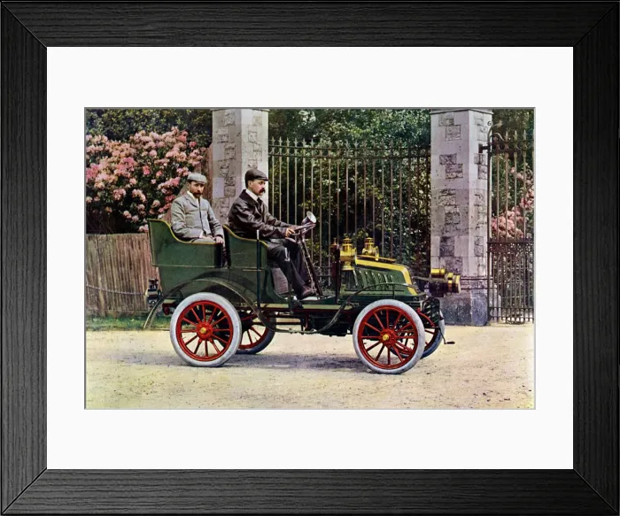 Framed Print : Two Edwardian gentlemen sitting in a motor car, 1902-1903. Artist: John Swan & Son Framed Print : Two Edwardian gentlemen sitting in a motor car, 1902-1903. Artist: John Swan & Son