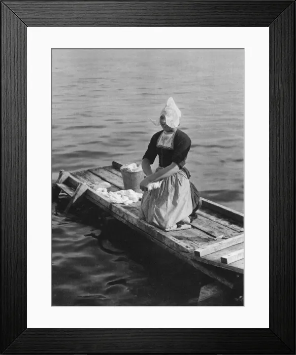 Framed Print : Washing in the Zuider Zee, Volendam, Netherlands, c1934 Framed Print : Washing in the Zuider Zee, Volendam, Netherlands, c1934
