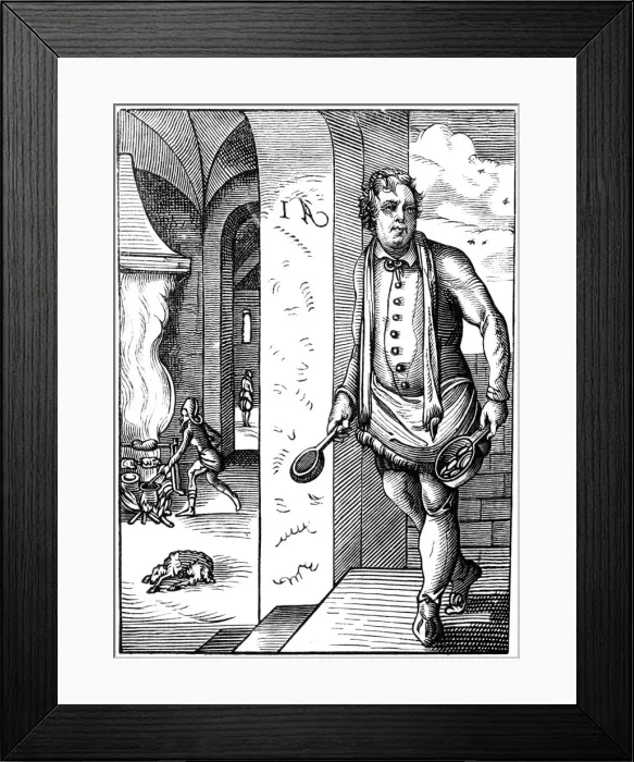 Framed Print : The cook, 16th century (1849). Artist: Jost Amman Framed Print : The cook, 16th century (1849). Artist: Jost Amman