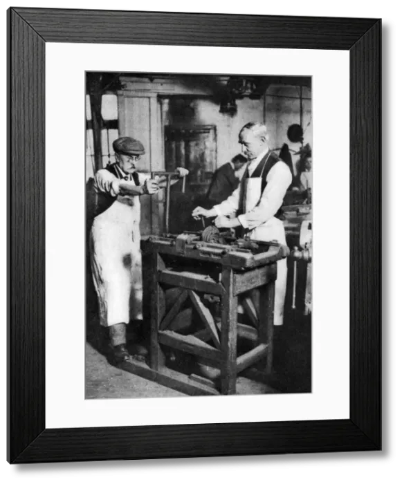Framed Print : Cutting a key barrel, London, 1926-1927 Framed Print : Cutting a key barrel, London, 1926-1927