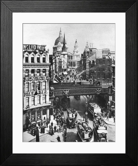 Framed Print : The spire of St Martin, Ludgate silhouetted against the bulk of St Pauls, London, 1926-1927. Artist: Frith Framed Print : The spire of St Martin, Ludgate silhouetted against the bulk of St Pauls, London, 1926-1927. Artist: Frith