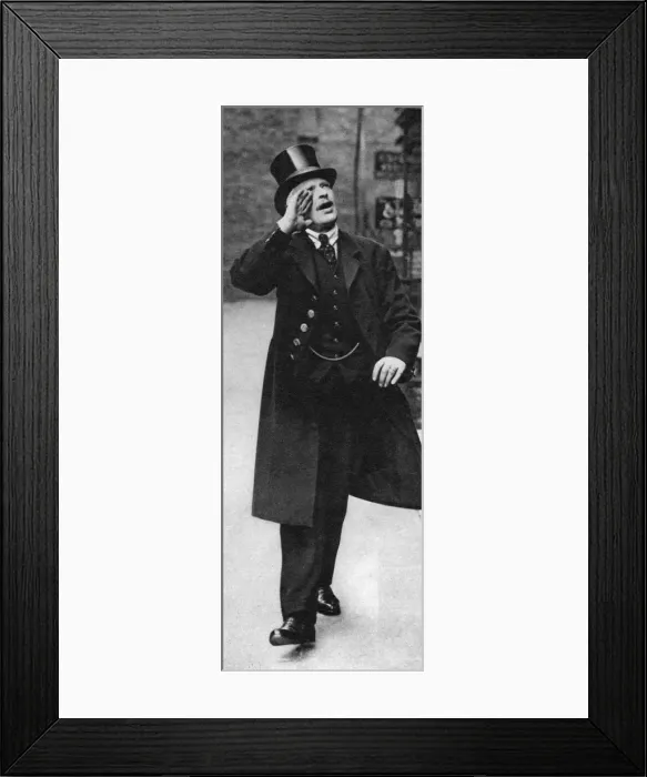 Framed Print : A beadle calling the hours, Ely Place, London, 1926-1927 Framed Print : A beadle calling the hours, Ely Place, London, 1926-1927