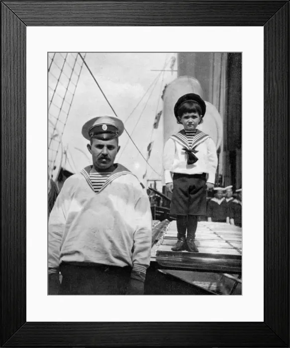 Framed Print : The little Caesarevitch with his sailor friend, 1908. Artist: Queen Alexandra Framed Print : The little Caesarevitch with his sailor friend, 1908. Artist: Queen Alexandra