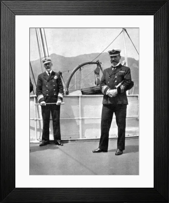 Framed Print : Commander Sir Archibald Milne (1855-1938) with Captain V Stanley, 1908. Artist: Queen Alexandra Framed Print : Commander Sir Archibald Milne (1855-1938) with Captain V Stanley, 1908. Artist: Queen Alexandra