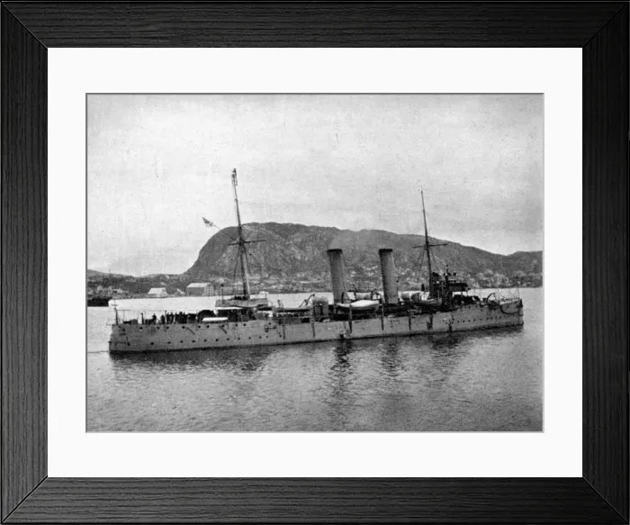 Framed Print : HMS Spartan off Norway, 1904 (1908). Artist: Queen Alexandra Framed Print : HMS Spartan off Norway, 1904 (1908). Artist: Queen Alexandra