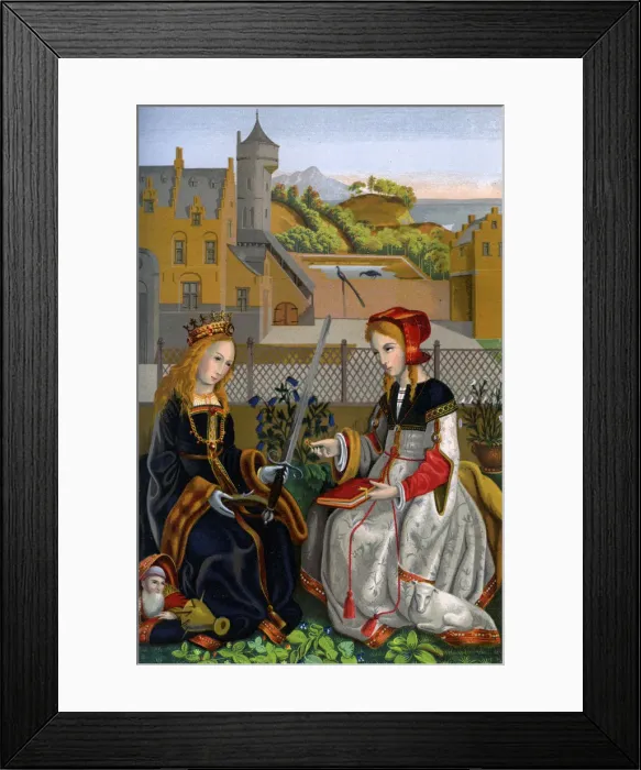 Framed Print : Saint Catherine of Alexandria, 15th century (1849). Artist: H Moulin Framed Print : Saint Catherine of Alexandria, 15th century (1849). Artist: H Moulin