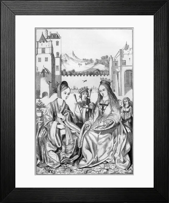 Framed Print : Saint Catherine of Alexandria, 15th century (1849). Artist: A Bisson Framed Print : Saint Catherine of Alexandria, 15th century (1849). Artist: A Bisson