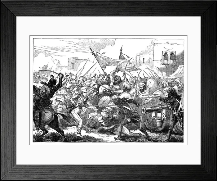 Framed Print : The Battle at Gujerat, 19th century Framed Print : The Battle at Gujerat, 19th century