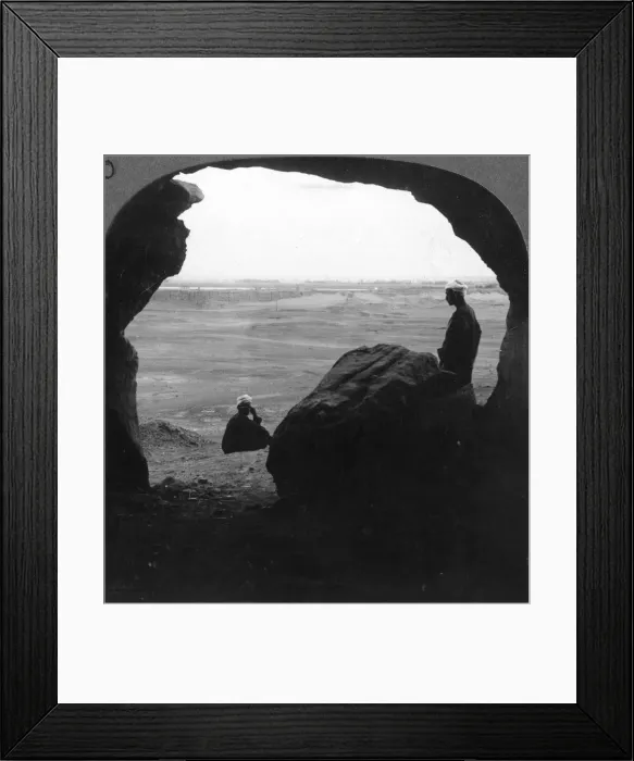 Framed Print : Walled city of El Kab, seen from a door of a tomb in the cliffs, Egypt, 1905. Artist: Underwood & Underwood Framed Print : Walled city of El Kab, seen from a door of a tomb in the cliffs, Egypt, 1905. Artist: Underwood & Underwood
