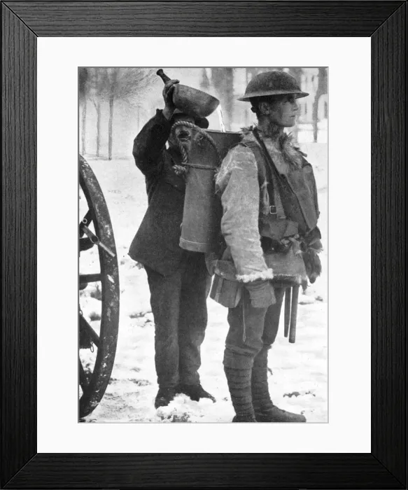 Framed Print : The hot soup man at the front, First World War, 1916, (c1920) Framed Print : The hot soup man at the front, First World War, 1916, (c1920)
