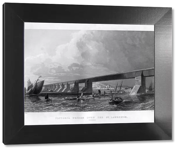 Victoria Bridge over the St Lawrence, Canada, 1886. Artist: Saddler