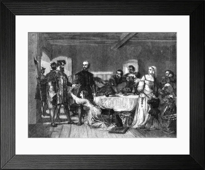 Framed Print : The arrest of John Brown of Ashford, a Lollard, 1517, (1856). Artist: Alexander Johnston Framed Print : The arrest of John Brown of Ashford, a Lollard, 1517, (1856). Artist: Alexander Johnston