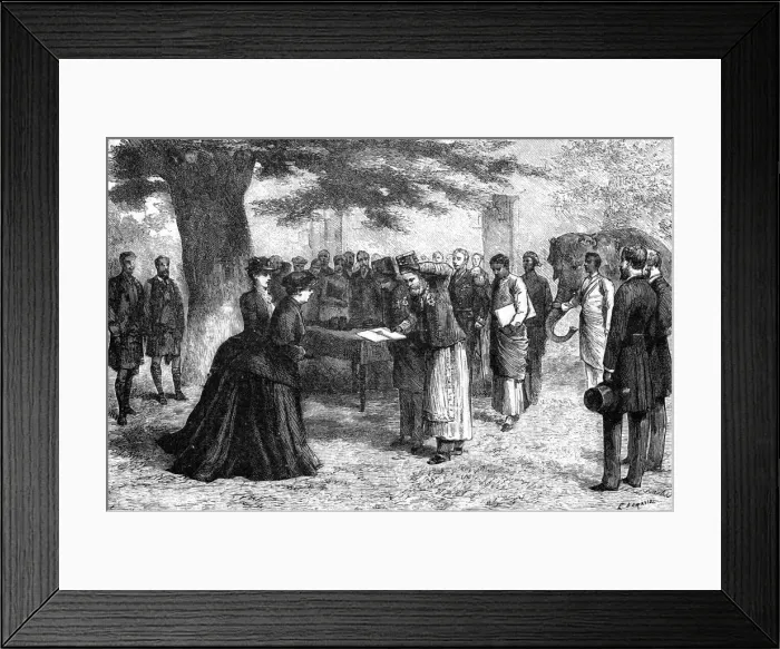 Framed Print : Queen Victoria receiving the Abyssinian envoys at Osborne House, mid-late 19th century Framed Print : Queen Victoria receiving the Abyssinian envoys at Osborne House, mid-late 19th century