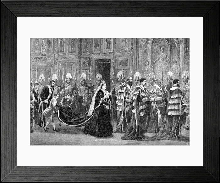 Framed Print : The royal procession in Westminster Palace on the way to the House of Lords, 1886, (1900) Framed Print : The royal procession in Westminster Palace on the way to the House of Lords, 1886, (1900)
