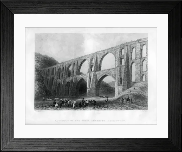 Framed Print : Aqueduct of the Greek Emperors, near Pyrgo, Turkey, 1886. Artist: R Wallis Framed Print : Aqueduct of the Greek Emperors, near Pyrgo, Turkey, 1886. Artist: R Wallis