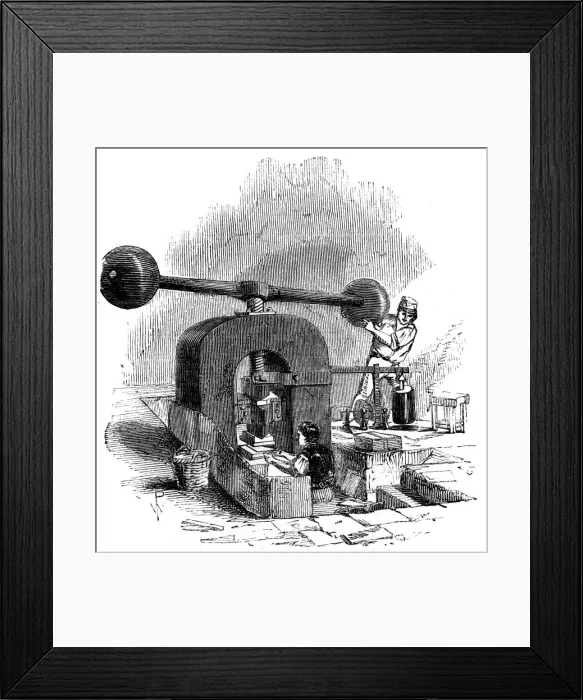 Framed Print : Embossing press, 1886 Framed Print : Embossing press, 1886