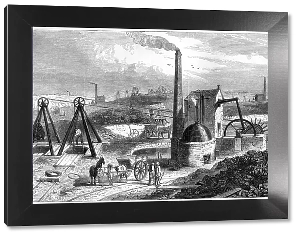 Whimsey, or engine drawing coal in the Staffordshire collieries, 1886