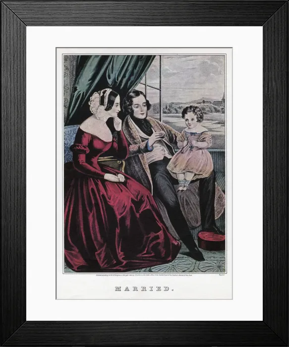 Framed Print : Married, 1845. Artist: Nathaniel Currier Framed Print : Married, 1845. Artist: Nathaniel Currier